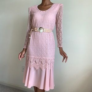 Vintage pink lace dress